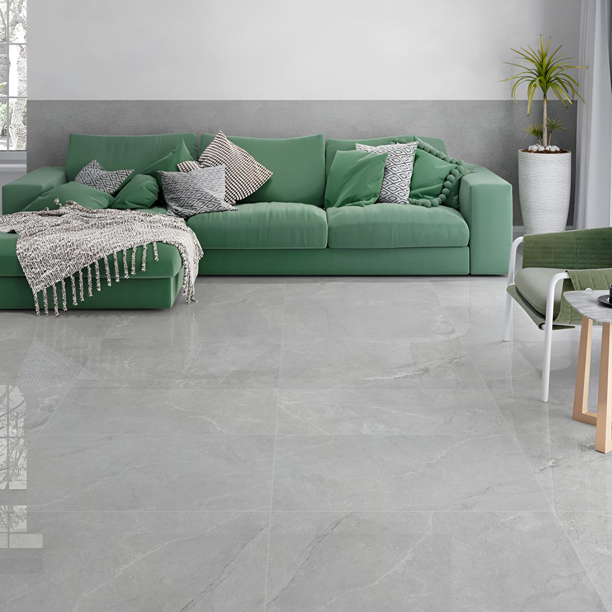 Grey gloss tiles